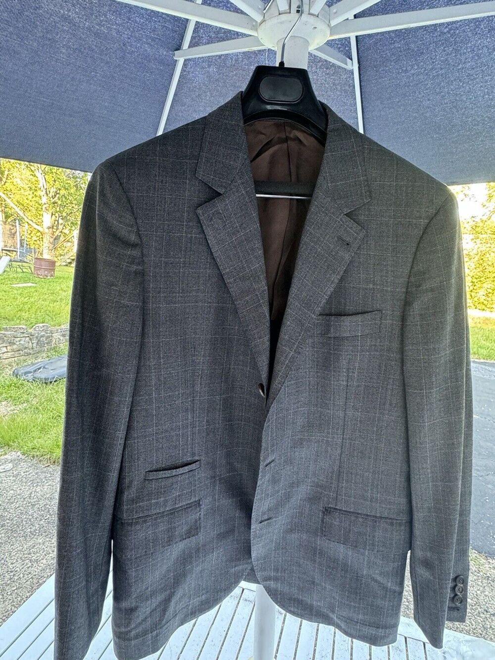 Brunello Cucinelli Blazer Jacket Glen Plaid Wool 52/42 Unstructured Men Luxury